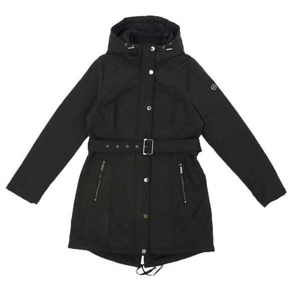 Michael Michael Kors Women's Quilt-Patch Raincoat (S, Black) - Picture 1 of 3
